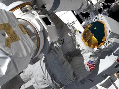 NASA Astronaut Extravehicular Mobility Suit Rigged for Cinema 4D 3D model