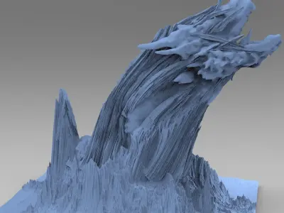 Dragon Clawed Spiked mountain piece model  3D model
