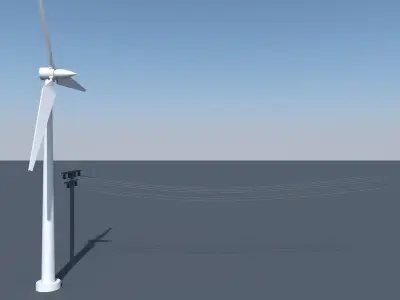 Wind turbine 3D model get