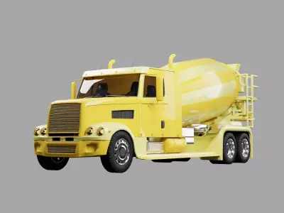 concrete mixer truck Low-poly 3D model Low-poly
