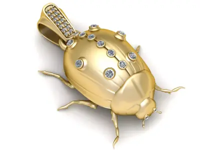 Golden Beetle Pendant 3D print model