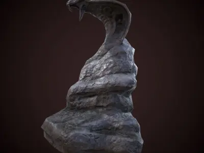 Snake Statue Low-poly 3D model