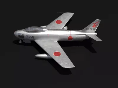 F-86 Sabre JASDF Low-poly 3D model