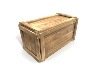 Long Wooden Crate 3D model