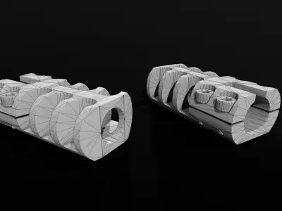 Grizzly Gunworks Defcon 1 Shotgun Muzzle Brake Low-poly 3D model