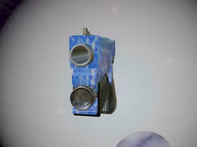 Space Pistol Blue Low-poly 3D model