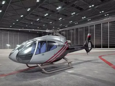 Modern Gray Helicopter 3D model