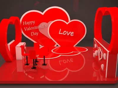 Happy valentine day stall 3D model