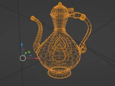 Jar PBR arabic coffee pot Low-poly 3D model