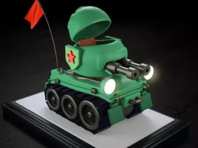 Tank - Cartoon Toy 3D model