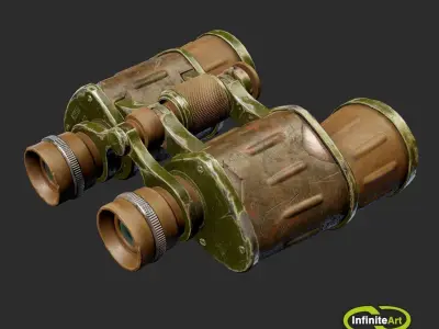 Binoculars Low-poly 3D model 4