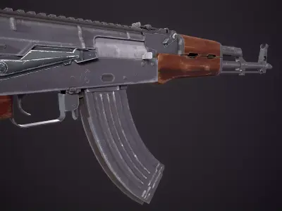 AKM Rifle Free low-poly 3D model