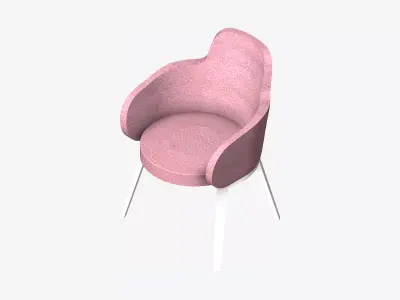 Furniture - Chair - Contemporary - Right - High - Back Low-poly 3D model
