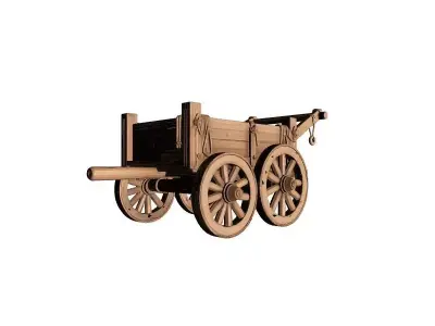 Wooden Cart 3D Printable Model 3D print model get