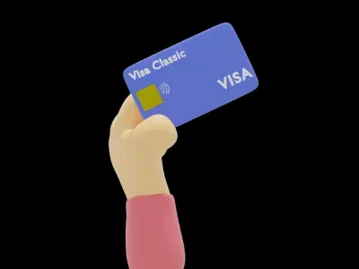Hand and Credit Card 3D model