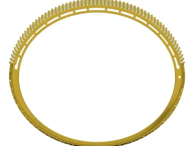 Antique Seven Row Round Diamond Filigree Bracelet 3D print model