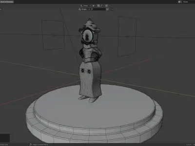 Old Standing Clock     Grandpa Clock Low-poly 3D model