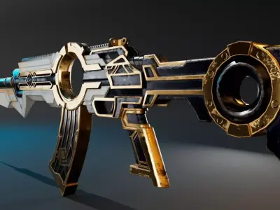 Stylized Sci-Fi Rifle AN 94 Free 3D model