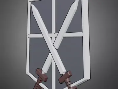 Attack On Titan Trainee Corps Emblem Logo for Cosplay 3D print model