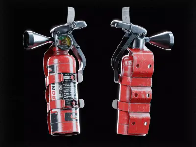 Free Small Fire Extinguisher 3D Model Prop - Game Ready  Low-poly 3D model