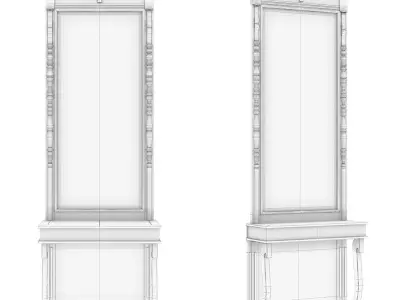 Antique mirror with console 3D model