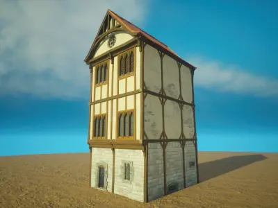 Medieval old House0-exterior design Free low-poly 3D model