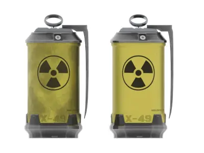 Futuristic Atomic Grenade Low-poly 3D model