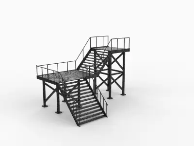 Industrial Stairs 3D model buy