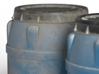 Lowpoly Plastic Barrels Low-poly 3D model