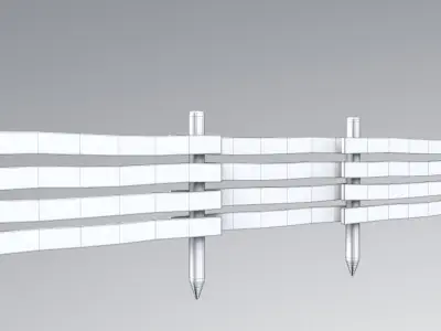 Wooden Fence Low-poly 3D model buy