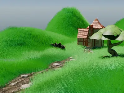Location for game Low-poly 3D model