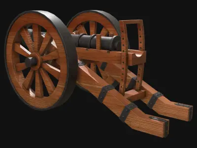 Cannon-1 Low-poly 3D model