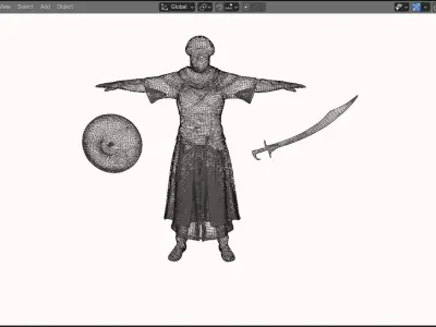 Realistic Arabian Desert Warrior 3D Model  Rigged  Game Ready Low-poly 3D model shop
