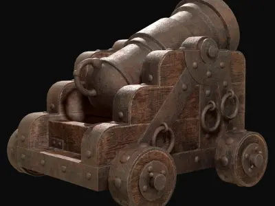 Mortar Cannon-1-Old Version Low-poly 3D model