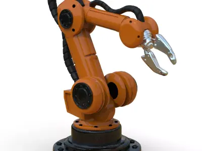 Industrial Robotic Arm Low-poly 3D model