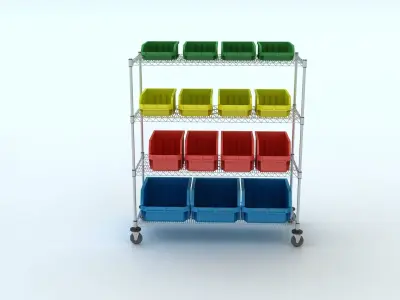Rack with Bins 3D model