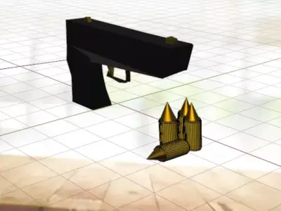 Gun with munitions 3D model