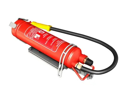 Fire extinguisher with vehicle mounting 3D model
