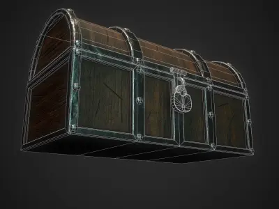 Old Chest Low-poly 3D model