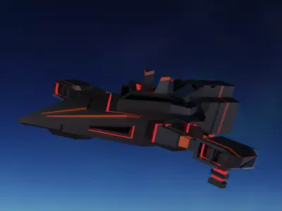 Low Poly Space Ship Free low-poly 3D model