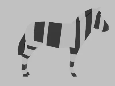 Zebra Rigged Free low-poly 3D model