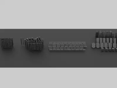 Fantasy enviroment kitbash 3D model