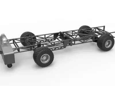 Chassis of 4wd pulling truck Scale 1 to 25 3D print model