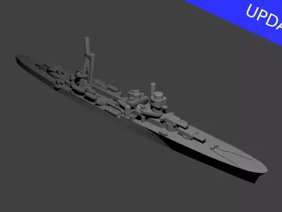 Italian Duca dAosta Class Cruiser Warship 3D print model