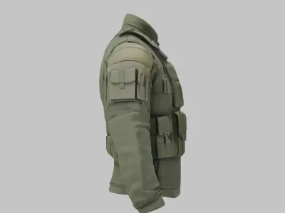 Military Cloth Upper Body Vest Jacket Low-poly 3D model