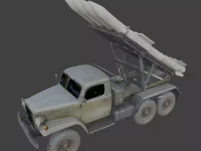 WWII Rocket Launcher  3D Model Low-poly 3D model
