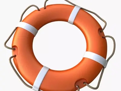 Lifebuoy orange life preserver 3D model