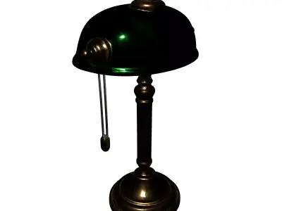 Classic Banker Desk Lamp 3D Model Low-poly 3D model