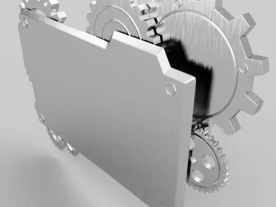 Machine mechanical gears plate 3d model 3D model