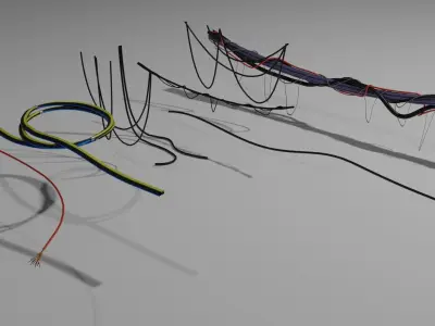 Mini pack wires and cables 3D models Free 3D model